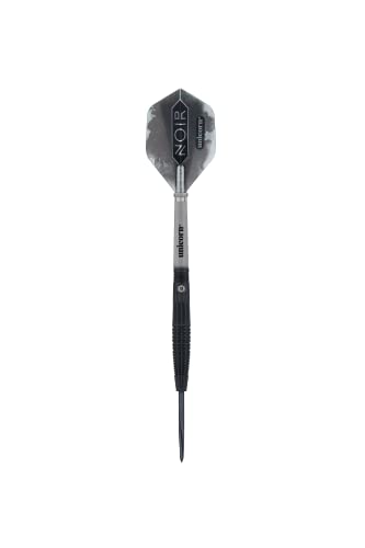 Unicorn Steel Tip Darts Set - Noir - 90% Tungsten Barrels with Black Titanium Coating & Black Volute Points - 21 g, 22 g, 23 g, 24 g, 25 g or 26 g