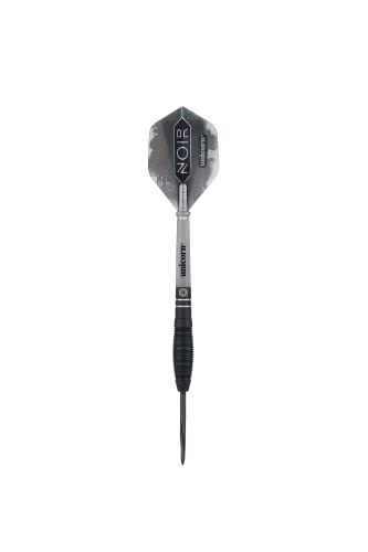 Unicorn Steel Tip Darts Set - Noir - 90% Tungsten Barrels with Black Titanium Coating & Black Volute Points - 21 g, 22 g, 23 g, 24 g, 25 g or 26 g