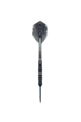Unicorn Steel Tip Darts Set - Noir - 90% Tungsten Barrels with Black Titanium Coating & Black Volute Points - 21 g, 22 g, 23 g, 24 g, 25 g or 26 g