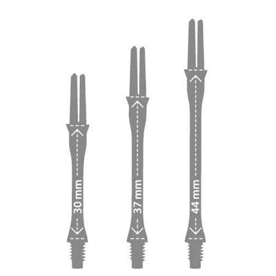 LSTYLE Dart Shafts: L-Shaft Carbon Silent - Spinning Dart Stems - Champagne Rings Included