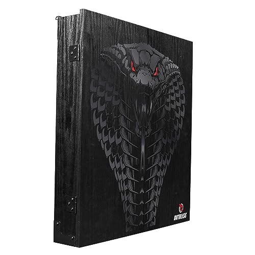 RUTHLESS Dart Board Cabinet | Professional Heavy Duty Square Black Dartboard Storage