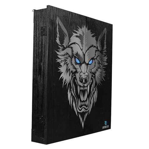 RUTHLESS Dart Board Cabinet | Professional Heavy Duty Square Black Dartboard Storage