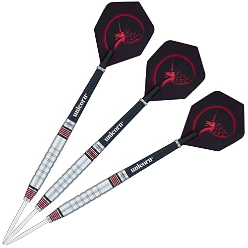 UNICORN Steel Tip Darts Set, Core Plus, Tungsten Barrels, 20g, 21g, 22g, 23g, 24g, 25g, 26g or 27g