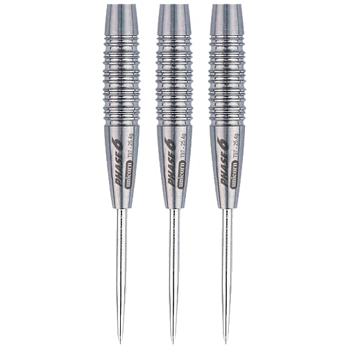 Unicorn Steel Tip Darts Barrels | Evolution Series Phase 1, 2, 3, 5 & 6 | Natural 90%, 95% & 97% Tungsten Barrels | 24g, 25g or 26g