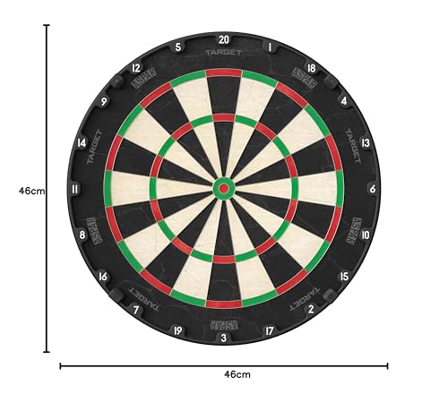 Target Darts Aspar Dart Board | Steel Tip Dartboard with Self Recovering Sisal Bristles & Rotational Score Ring | Thin Wire Regulation Competition Size Dart Board Set | Professional Darts Accessories