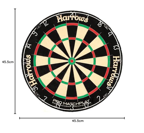Harrows Dart Boards I Dartboard Official Size I Darts Board with Ultra Thin Knife Wire for Maximum Scoring I Compatible with Dart Board Stand, Dart Board Lighting, Dartboard Cabinet