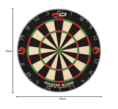 Red Dragon Professional Dartboard Sets - Tournament Standard quality and Durable Surround with 2x Sets Steel Tip Darts