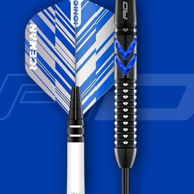RED DRAGON Gerwyn Price Blue Ice SE - Tungsten Professional Darts Set with Flights and Nitrotech Shafts (Stems)