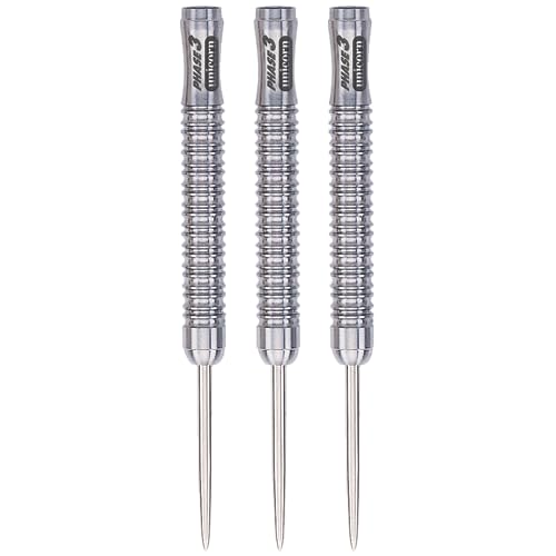 Unicorn Steel Tip Darts Barrels | Evolution Series Phase 1, 2, 3, 5 & 6 | Natural 90%, 95% & 97% Tungsten Barrels | 24g, 25g or 26g