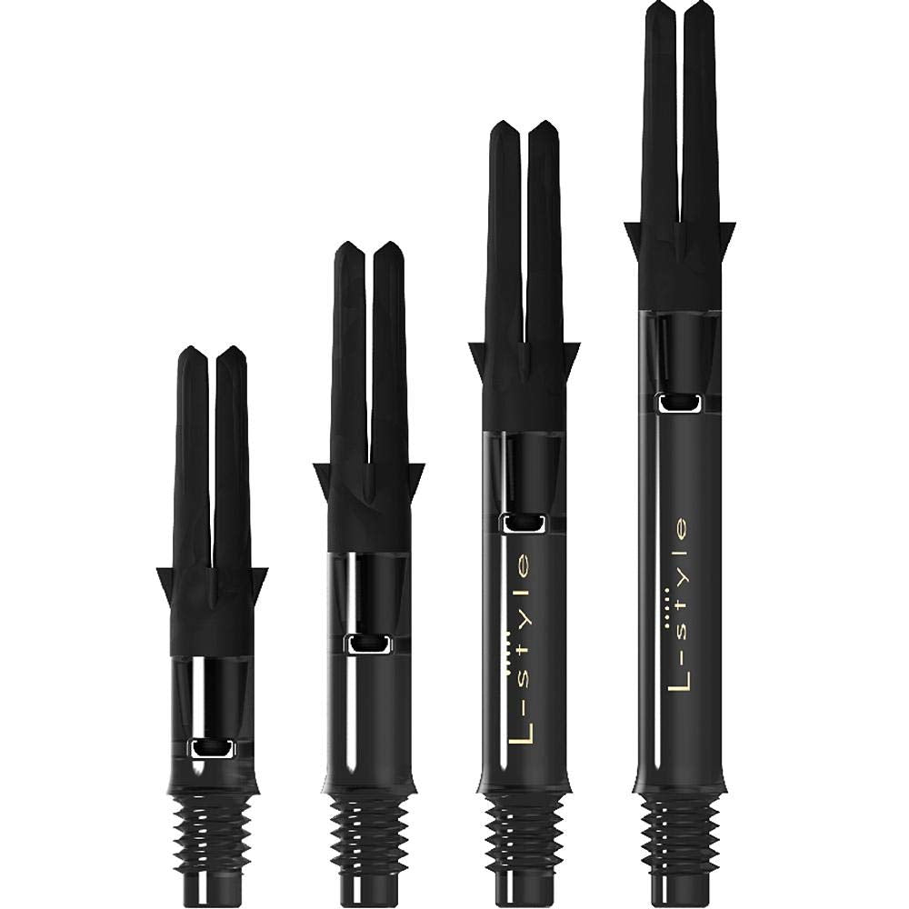 LSTYLE Dart Shafts: L-Shaft Carbon Silent - Spinning Dart Stems - Champagne Rings Included