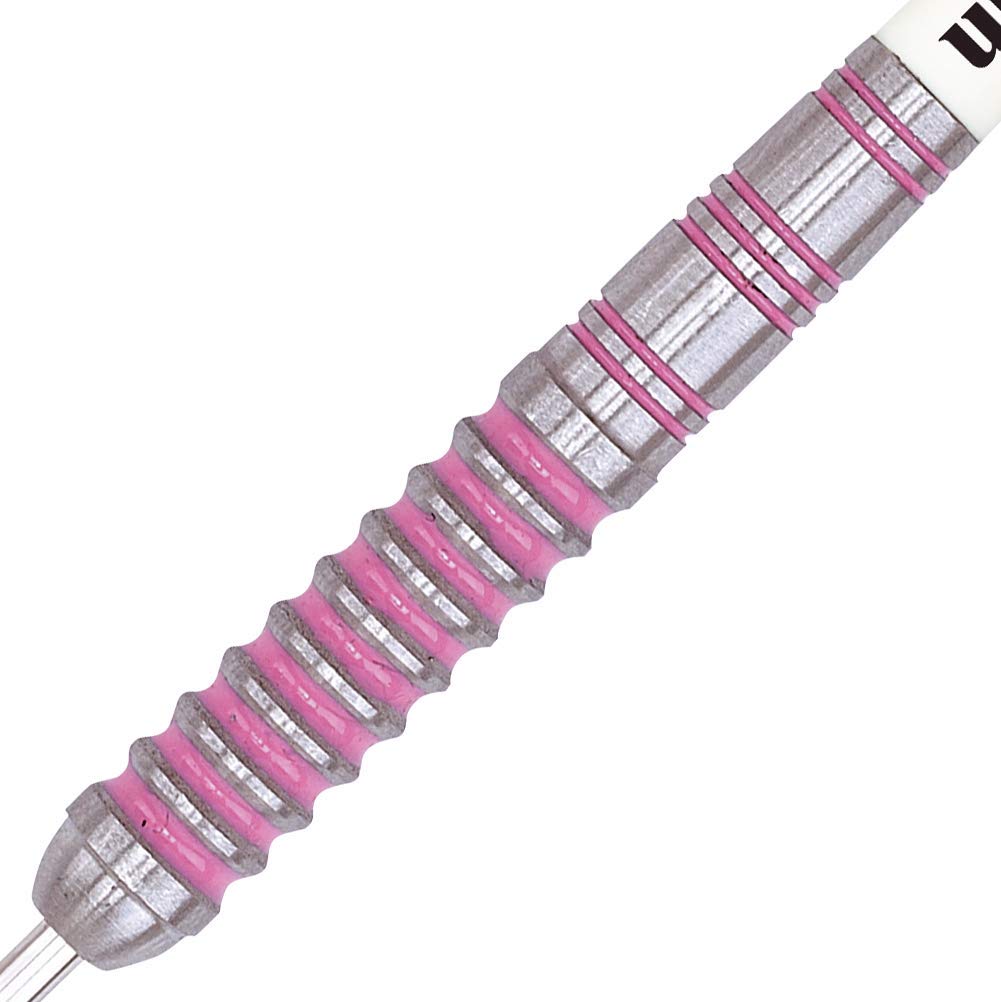 Unicorn Steel Tip Darts Set | Autograph Series Styles 1, 2 & 3 | 80% Natural Tungsten Barrels with Pink Accents | 19 g, 21 g, 22 g, 23 g, 24 g, 25 g, 26 g, 28 g or 30 g
