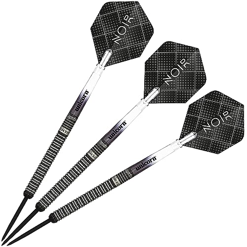 Unicorn Steel Tip Darts Set | Gary 'The Flying Scotsman' Anderson Noir Phase 3, 5 & 6 | 90% Tungsten Barrels with Black Titanium Coating | Presentation Packaging | 21g, 22g, 23g, 24g, 25g or 27g