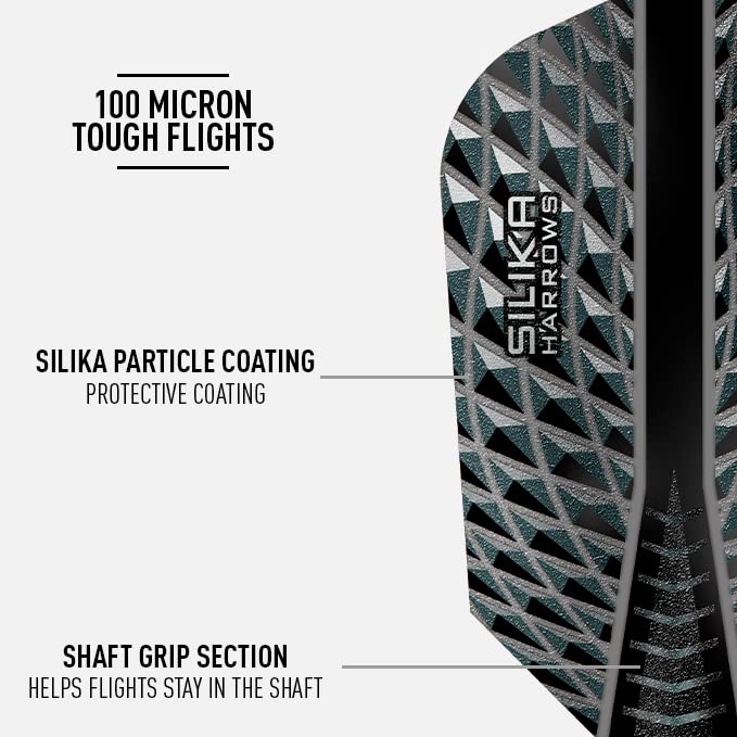 Harrows SILIKA SLIM | Set of 5 Premium Extra Strong Dart Flights (15 Flights)