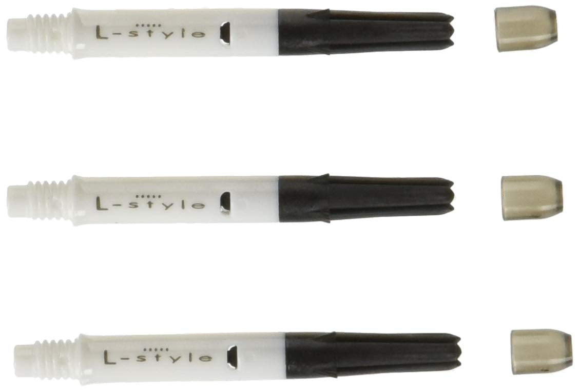LSTYLE Dart Shafts: L-Shaft Carbon Silent - Spinning Dart Stems - Champagne Rings Included