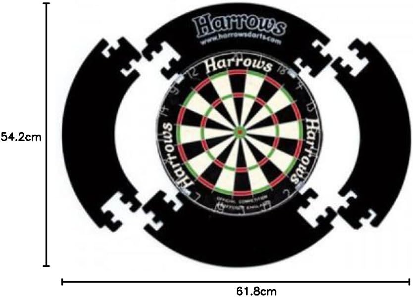 Harrows Dart Board Surround Ring I Dartboard Surround 4pcs I Easy Assembly Dart Surround I Wall Protector Extra 720mm Protection I Double Side for Long Life I Darts Accessories