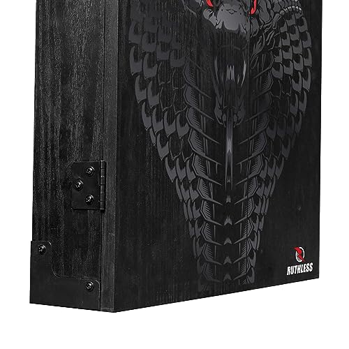 RUTHLESS Dart Board Cabinet | Professional Heavy Duty Square Black Dartboard Storage