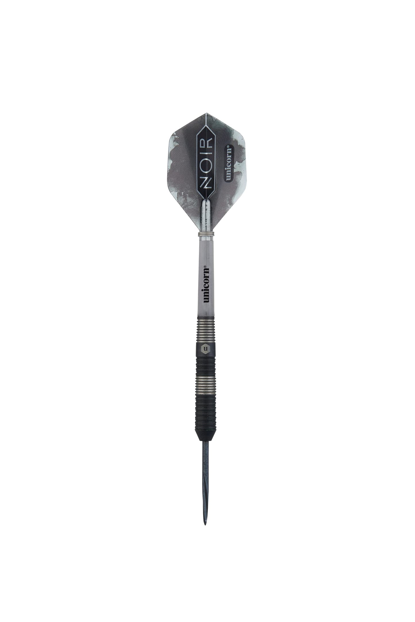 Unicorn Steel Tip Darts Set - Noir - 90% Tungsten Barrels with Black Titanium Coating & Black Volute Points - 21 g, 22 g, 23 g, 24 g, 25 g or 26 g