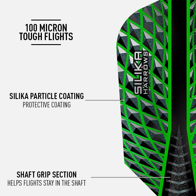 Harrows SILIKA SLIM | Set of 5 Premium Extra Strong Dart Flights (15 Flights)