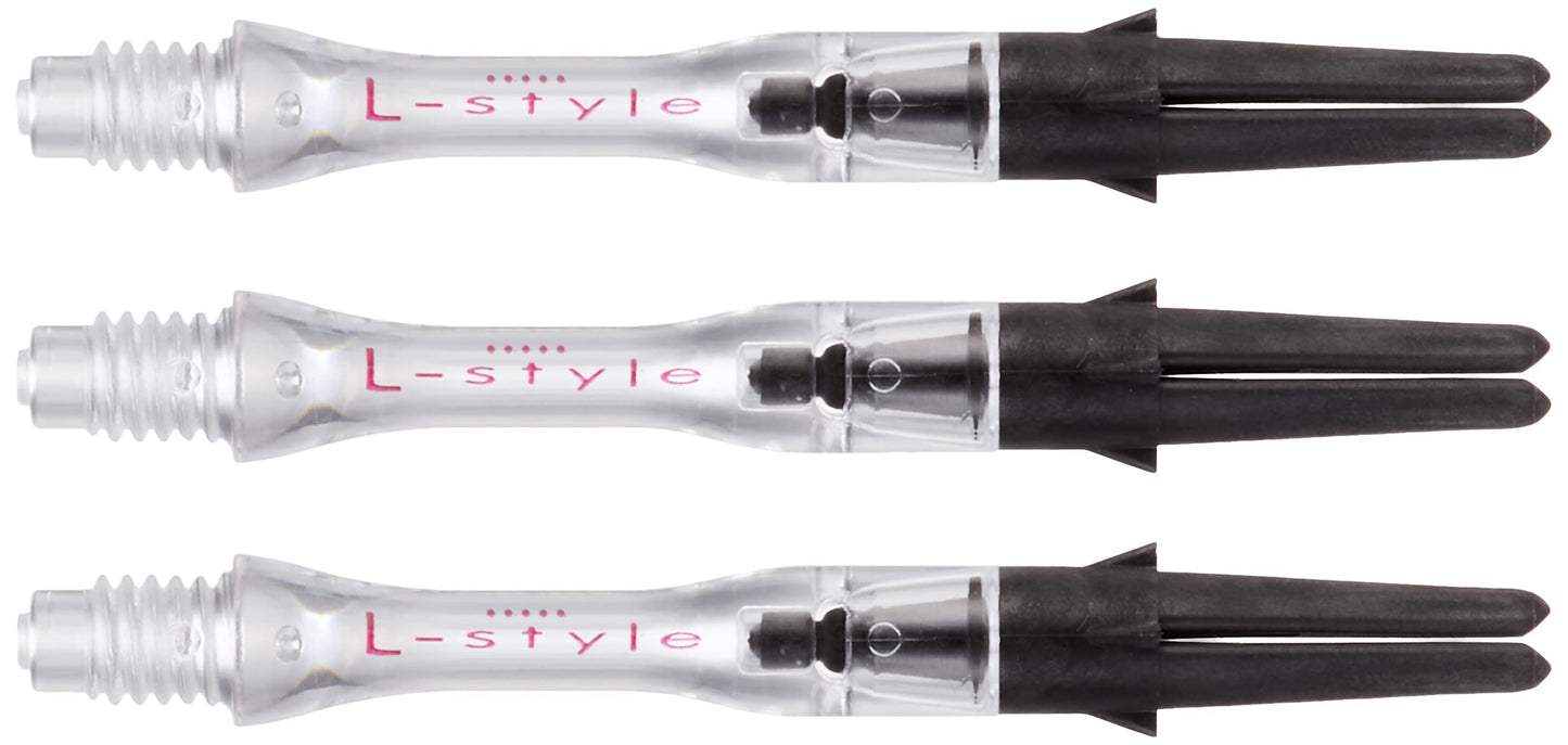 LSTYLE Dart Shafts: L-Shaft Carbon Silent - Spinning Dart Stems - Champagne Rings Included