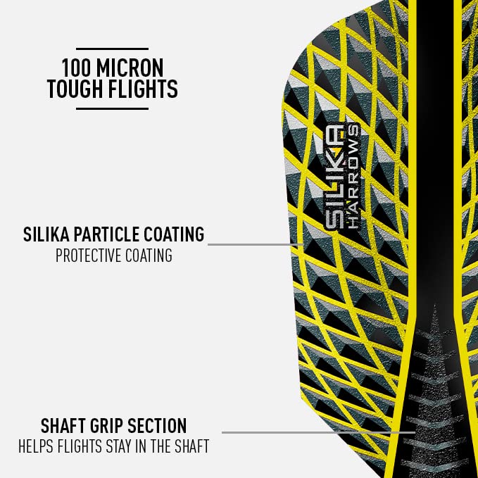 Harrows SILIKA SLIM | Set of 5 Premium Extra Strong Dart Flights (15 Flights)
