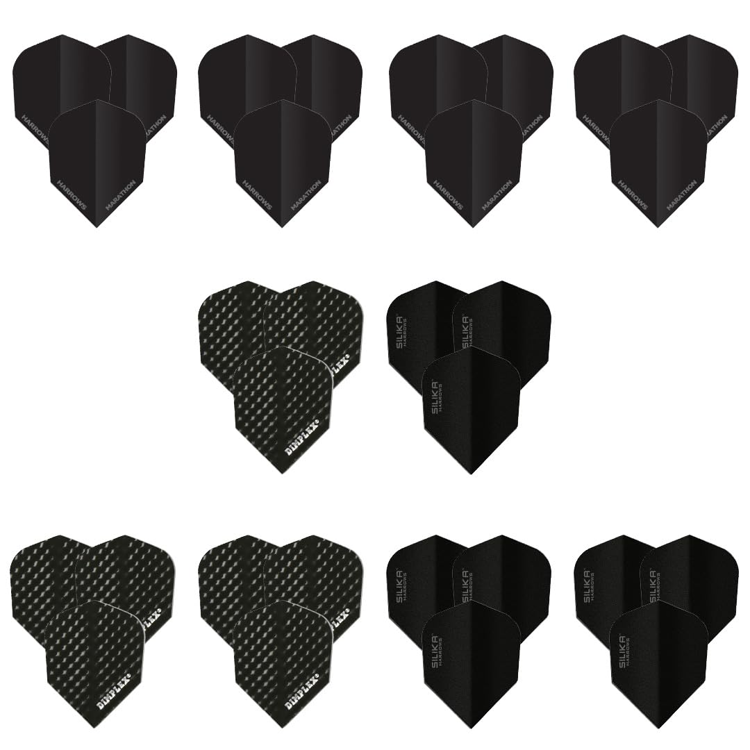 Harrows Darts Flights - 15, 30, 60 Flight Packs I 100 Micron Dart Flights I Premium Extra Strong Made in UK I Professional Darts Accessories