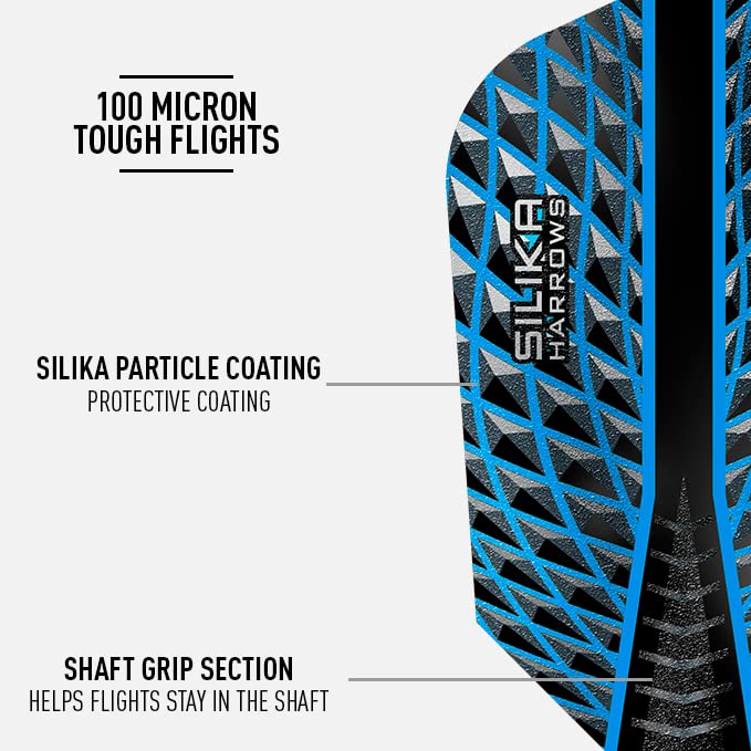 Harrows SILIKA SLIM | Set of 5 Premium Extra Strong Dart Flights (15 Flights)