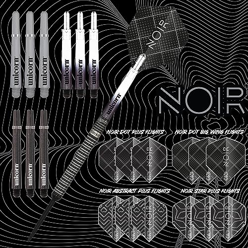 Unicorn Steel Tip Darts Set | Gary 'The Flying Scotsman' Anderson Noir Phase 3, 5 & 6 | 90% Tungsten Barrels with Black Titanium Coating | Presentation Packaging | 21g, 22g, 23g, 24g, 25g or 27g