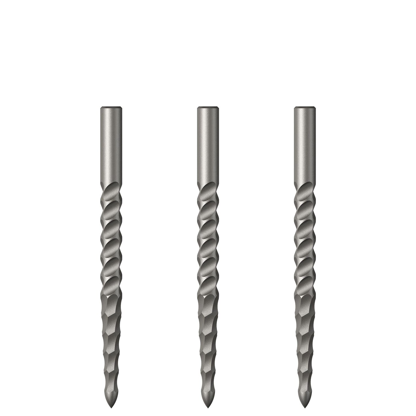 Mission Darts Lunar Silver Steel Tip Replacement Dart Points with Complete or Front Grooving, Multiple Sizes