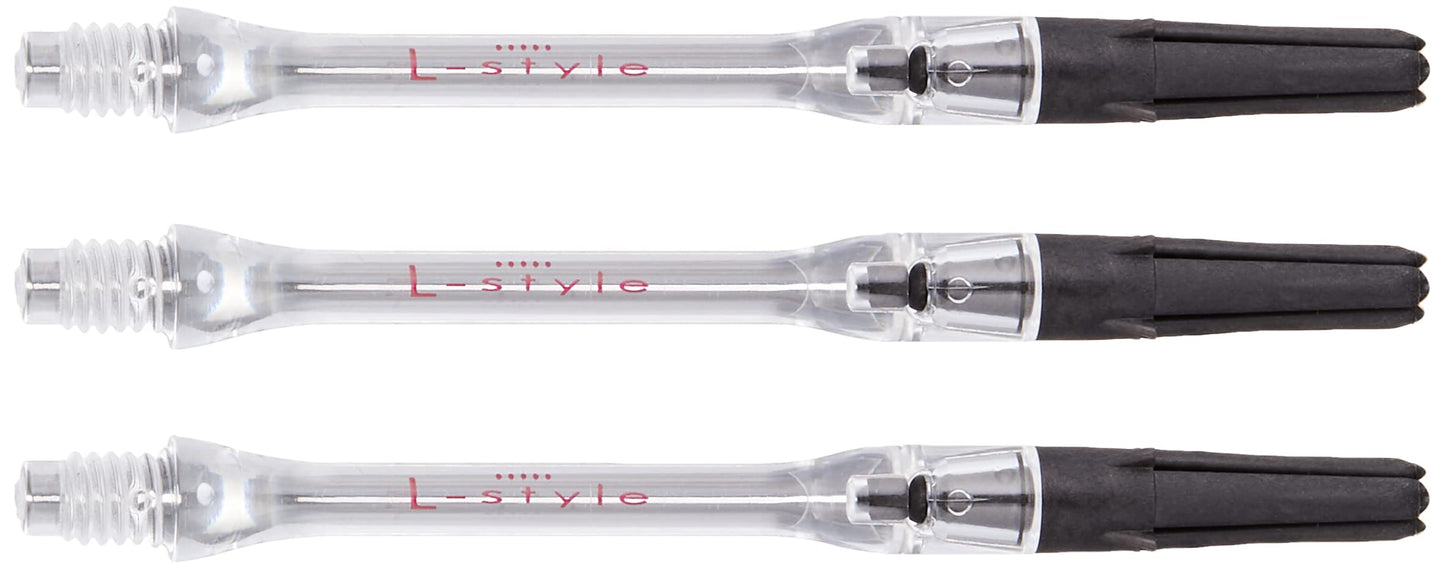 LSTYLE Dart Shafts: L-Shaft Carbon Silent - Spinning Dart Stems - Champagne Rings Included