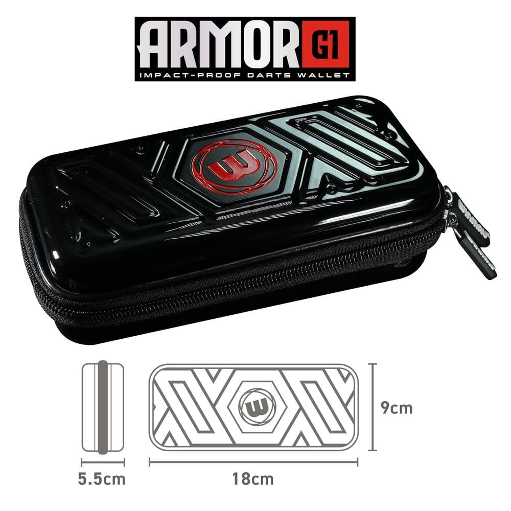 WINMAU Armor G2 Darts Wallet - Red Darts Case Holds Fully Assembled Darts and Accessories - Impact Proof, Ultra-Durable and Secure