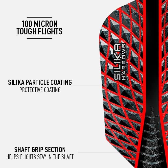 Harrows SILIKA SLIM | Set of 5 Premium Extra Strong Dart Flights (15 Flights)