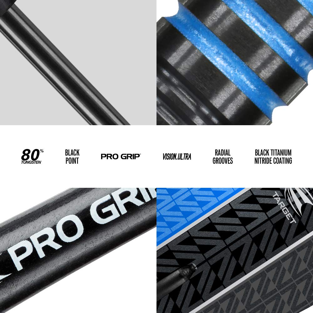 Target Darts Vapor 8 Black 80% Tungsten Steel Tip Darts Set