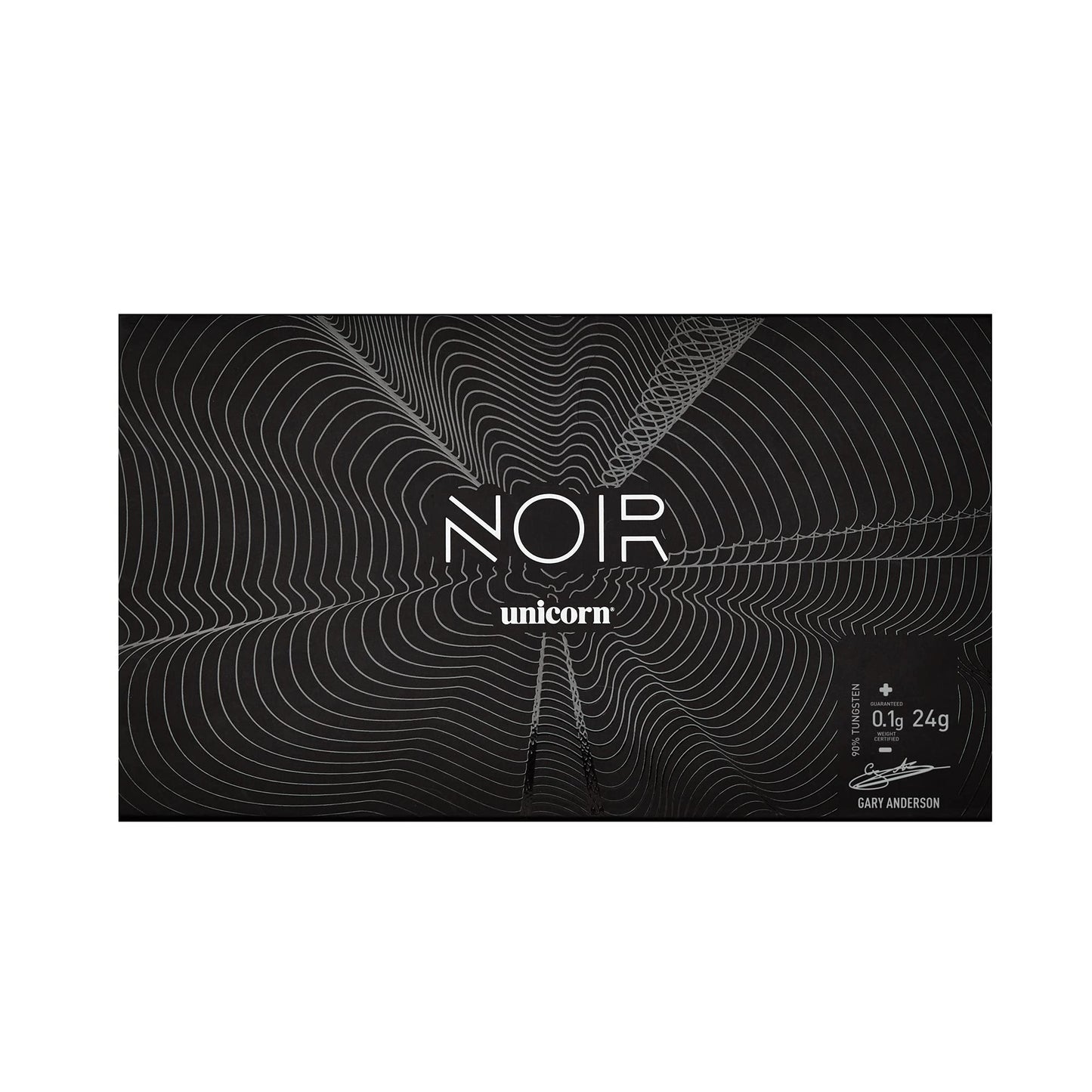 Unicorn Steel Tip Darts Set | Gary 'The Flying Scotsman' Anderson Noir Phase 3, 5 & 6 | 90% Tungsten Barrels with Black Titanium Coating | Presentation Packaging | 21g, 22g, 23g, 24g, 25g or 27g