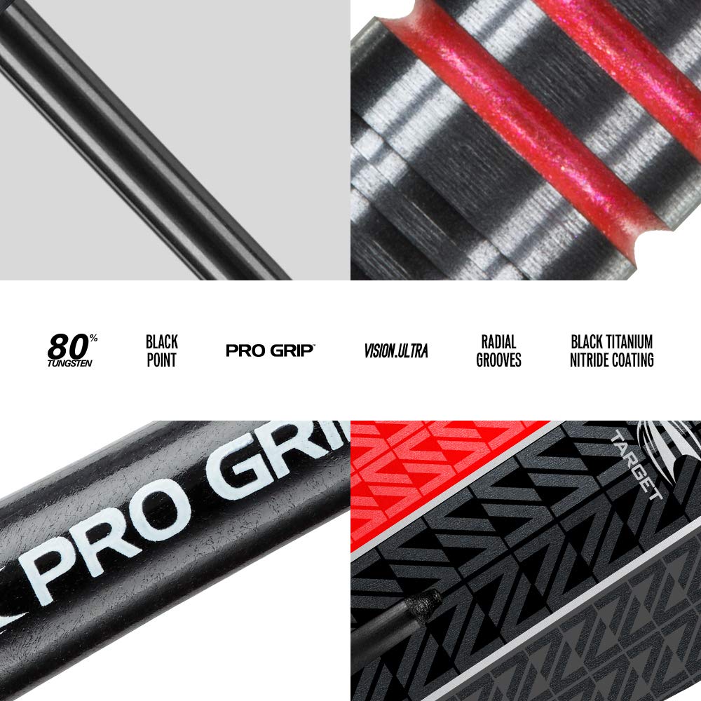 Target Darts Vapor 8 Black 80% Tungsten Steel Tip Darts Set
