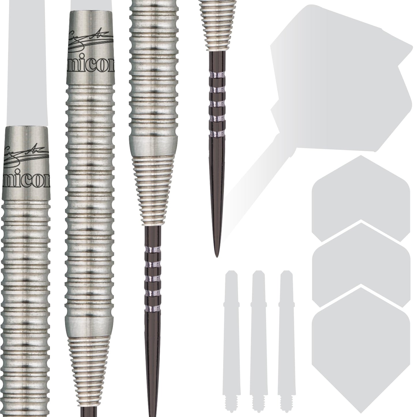 UNICORN Steel Tip Darts Barrels Only | Gary 'The Flying Scotsman' Anderson Purist Player Development Lab Phase 1, 2 & 4 | 90% Natural Tungsten Barrels | 21g, 22g, 23g, 24g, 25g, 26g or 27g