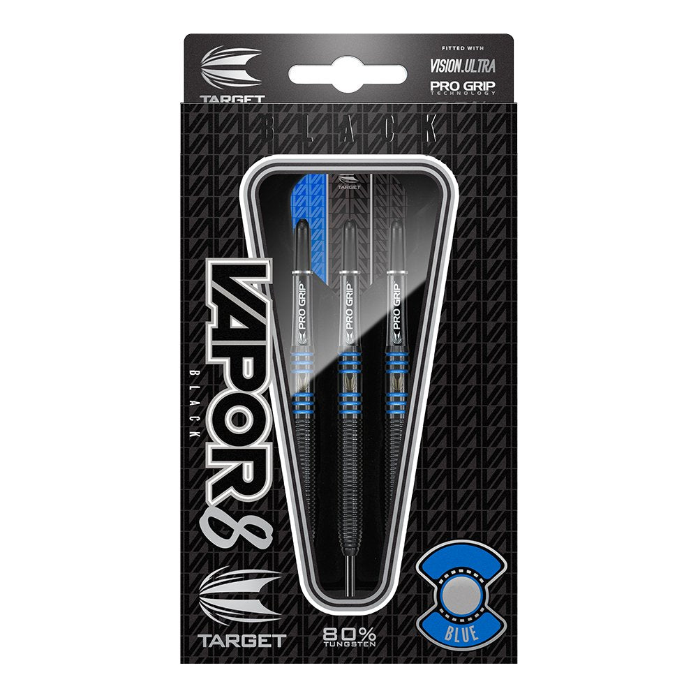 Target Darts Vapor 8 Black 80% Tungsten Steel Tip Darts Set