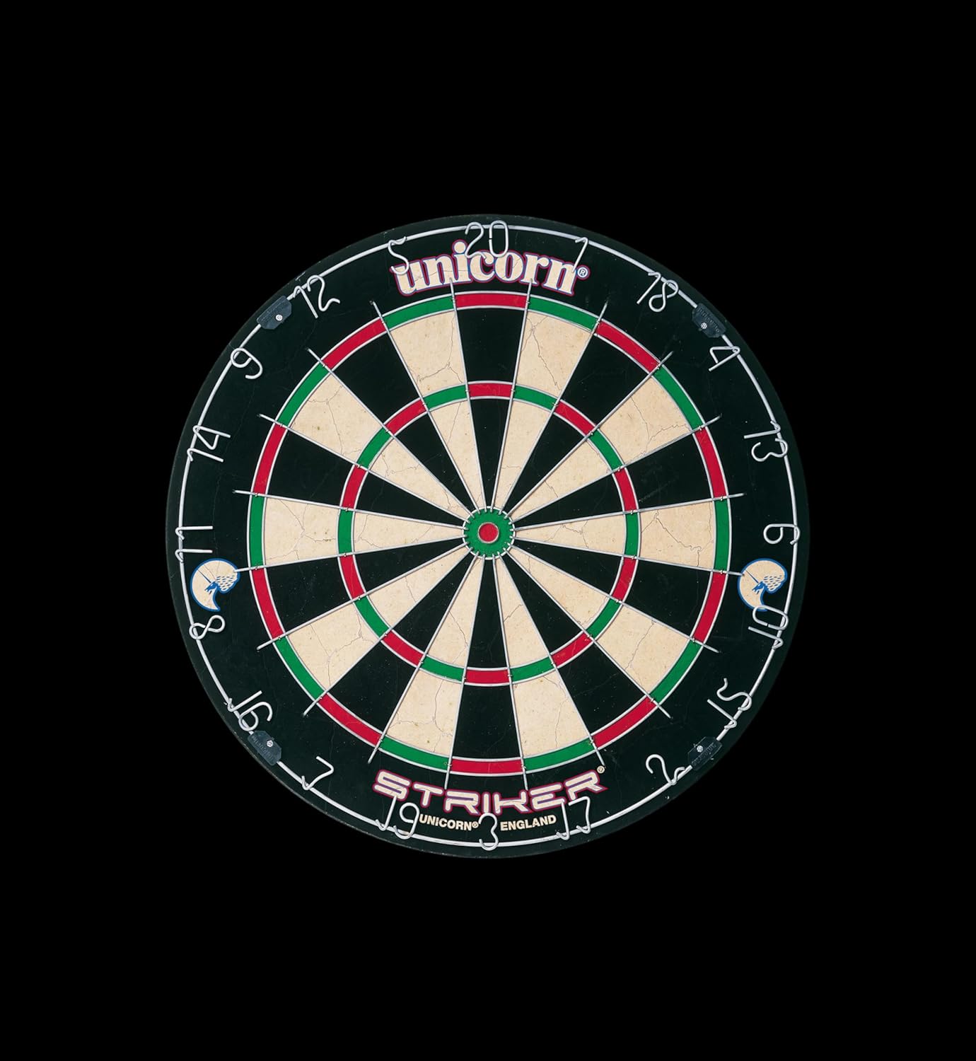 Dartboard & Cabinet Darts Board | Striker | Sisal Bristle Board & Wooden Cabinet with Shaped Doors | with 2 Sets of Darts, Marker Pen, Wiper & Checkout Chart