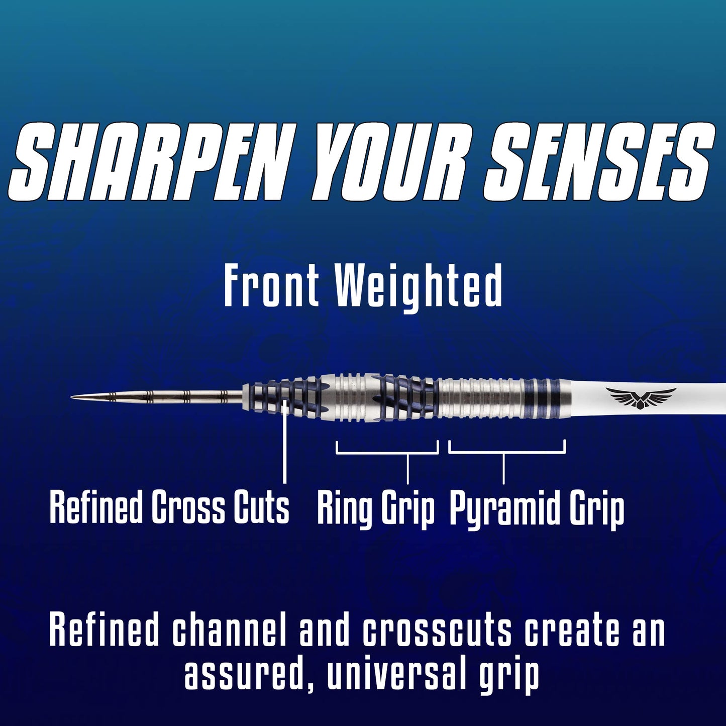 Shot! Darts Birds of Prey Falcon-Steel Tip Dart Set-Front Weighted-90% Tungsten Barrels