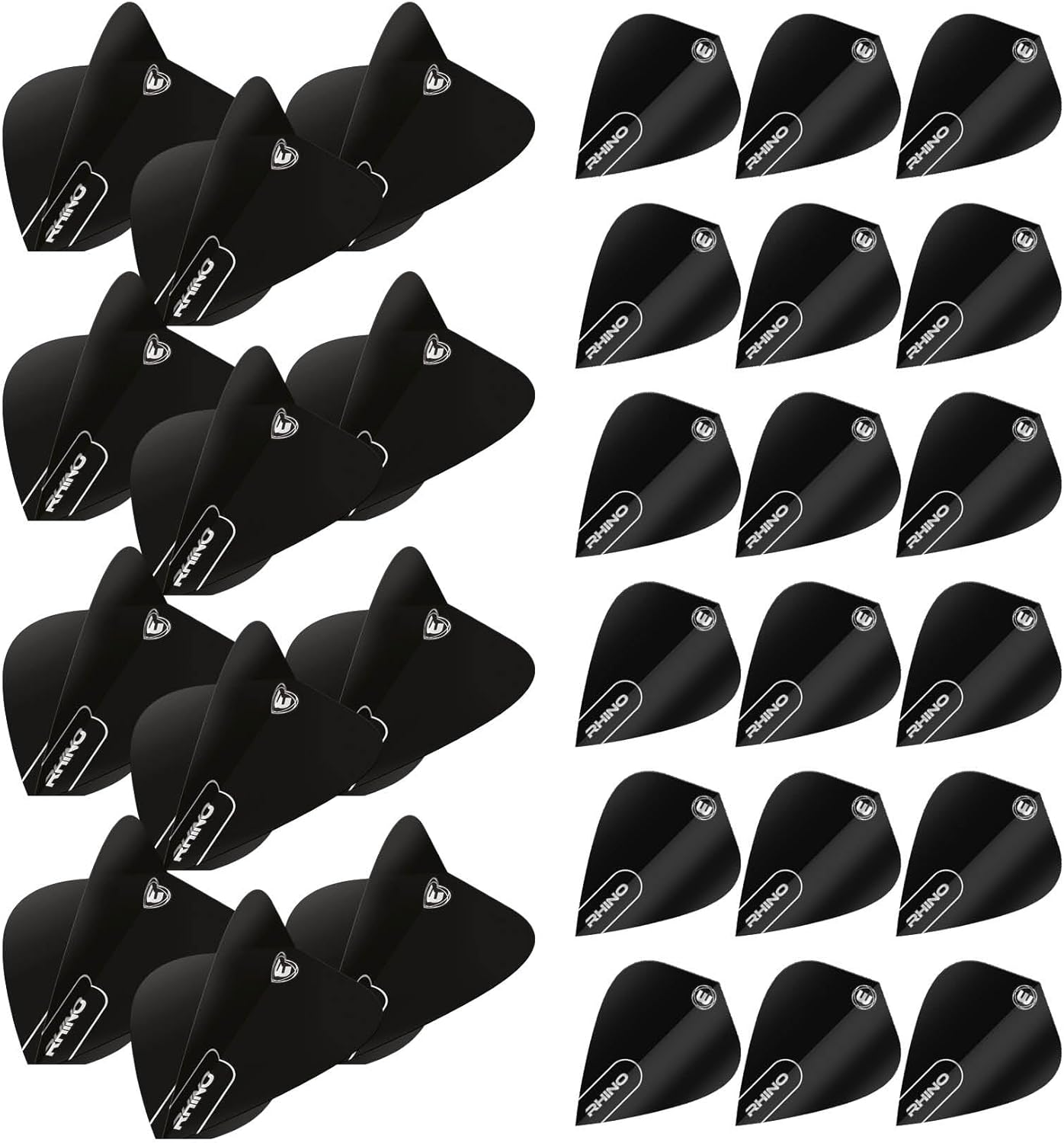 Rhino Kite Black Dart Flights - 10 sets per pack (30 dart flights in total)