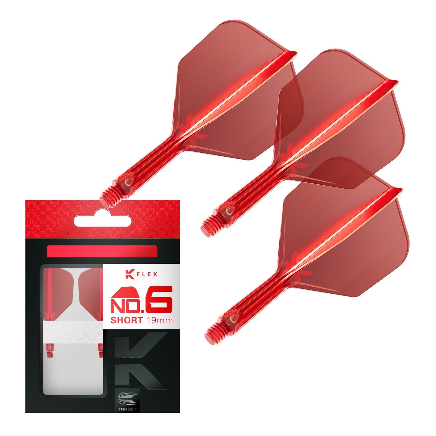 Target Darts K Flex Integrated Dart Flights And Shafts, No.6 | Pack Of 3 K-Flex - No6, Kflex All In One Moulded Dart Flight & Stem Lengths: Short, Intermediate & Medium | Professional Dart Accessories