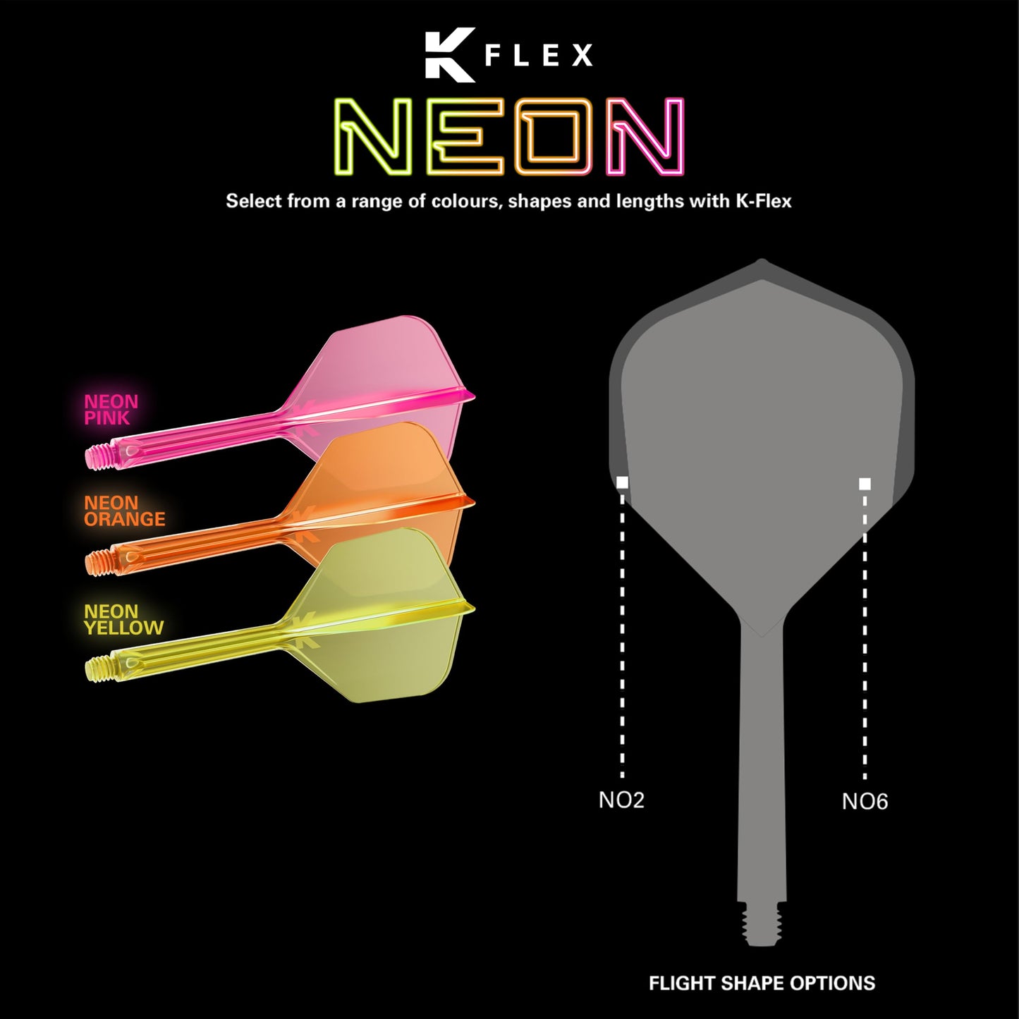 Target Darts K Flex Integrated Dart Flights And Shafts, No.6 | Pack Of 3 K-Flex - No6, Kflex All In One Moulded Dart Flight & Stem Lengths: Short, Intermediate & Medium | Professional Dart Accessories