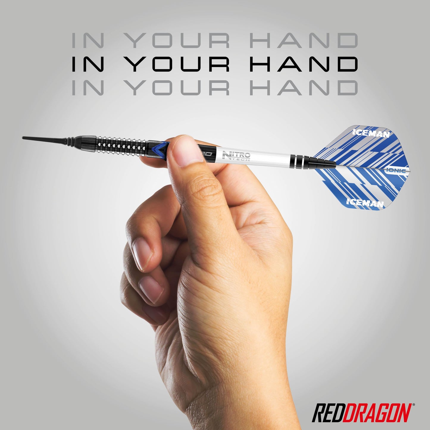 RED DRAGON Gerwyn Price Blue Ice SE - Tungsten Professional Darts Set with Flights and Nitrotech Shafts (Stems)