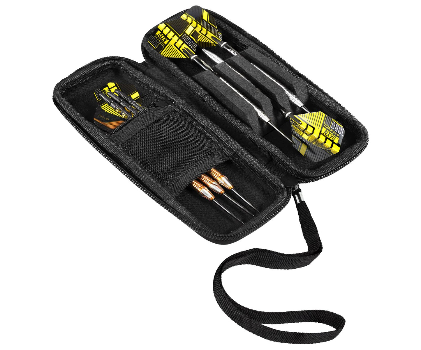 Harrows Darts Case Carbon ST Pro | Dart Case Darts Holder I Darts Case Holds 3 Darts | Protective EVA Material | Darts Accessories I Holds 3 Darts Fully Assembled and Darts Accessories (Grey)