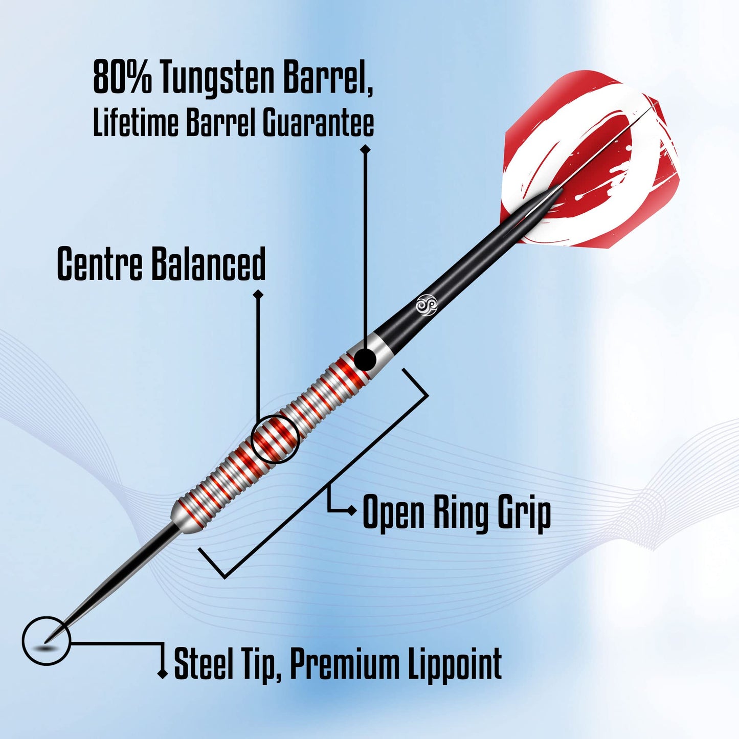 Shot! Zen Enso Steel Tip Dart Set 80% Tungsten Pro Throwing Darts Steel Tip Set Professional – Made in New Zealand – Designed Dart Flights for Women & Men – Metal Tip Bar Darts for Adults