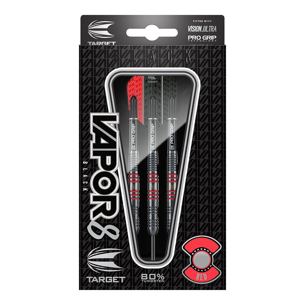 Target Darts Vapor 8 Black 80% Tungsten Steel Tip Darts Set