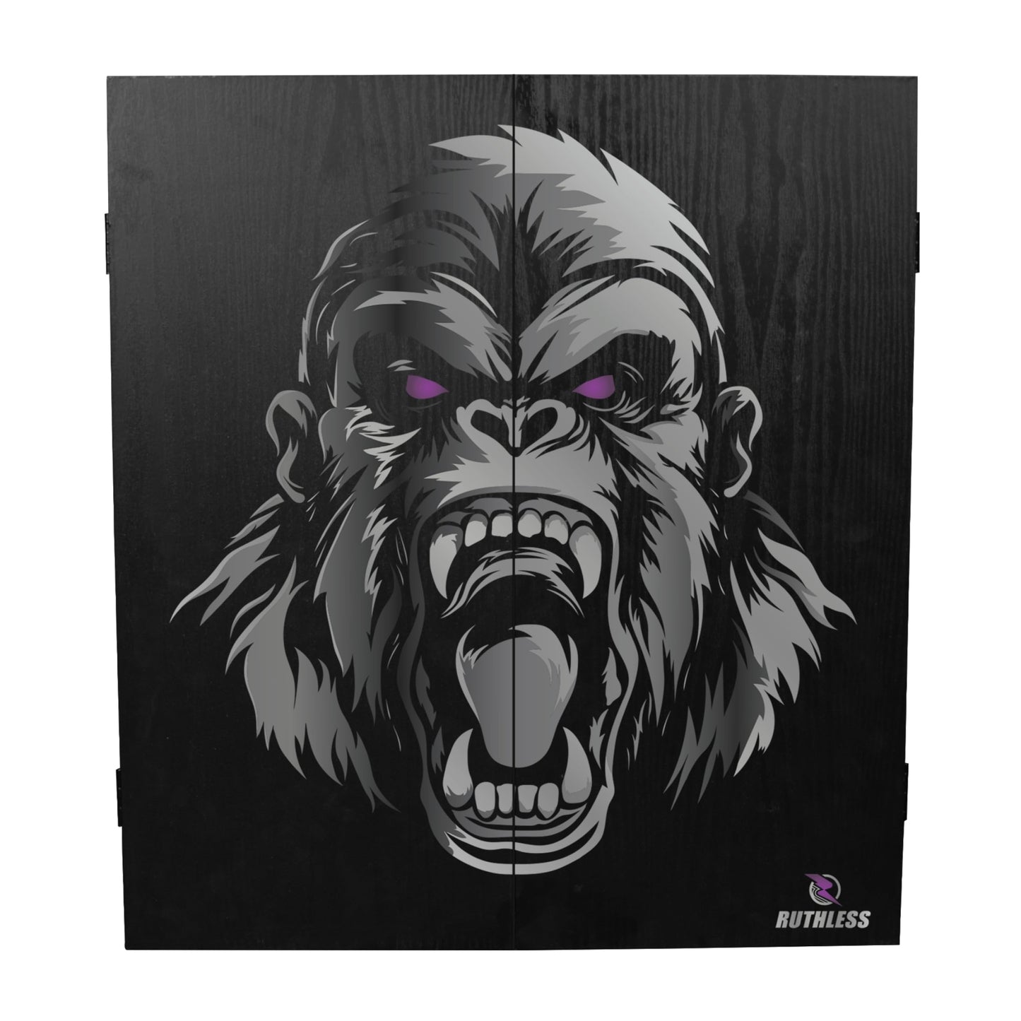 RUTHLESS Dart Board Cabinet | Professional Heavy Duty Square Black Dartboard Storage