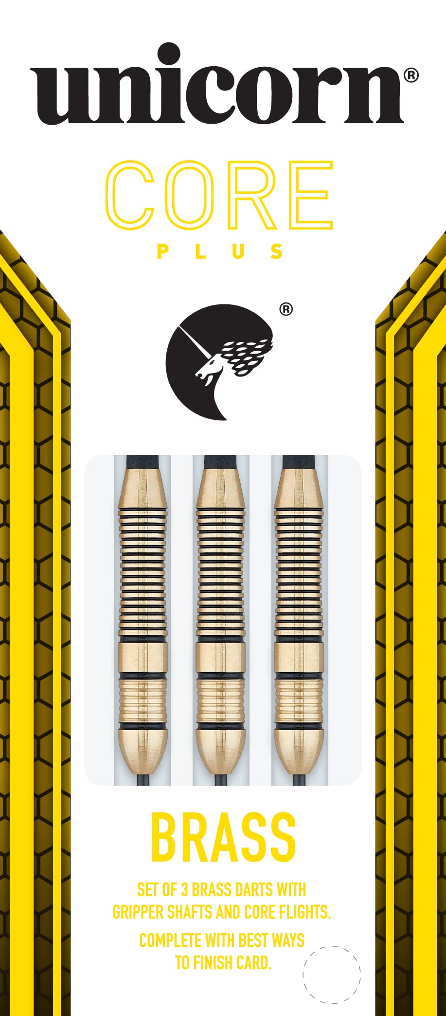 Unicorn Steel Tip Darts Set | Core Plus | Authentic 100% Brass Barrels