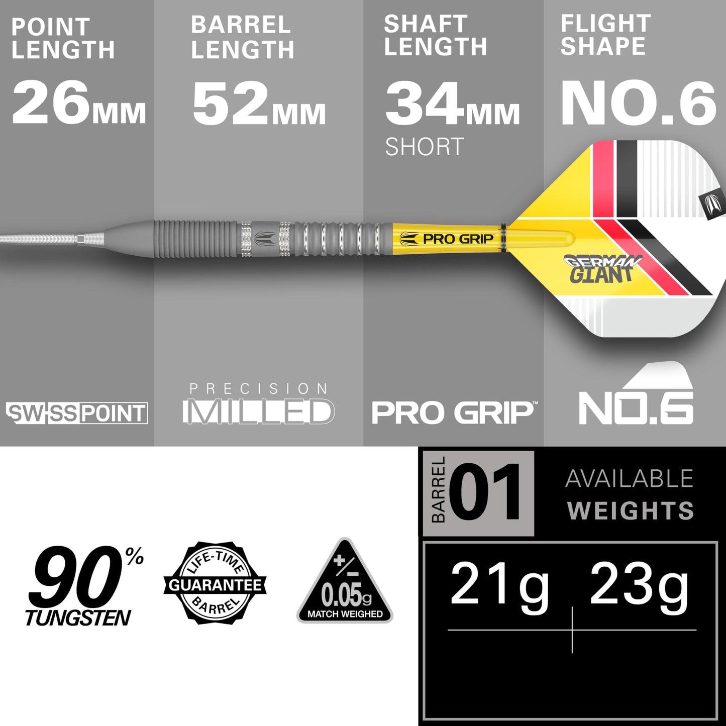 TARGET Darts Gabriel Clemens Gen 2 90% Tungsten Swiss Point Steel Tip Darts Set