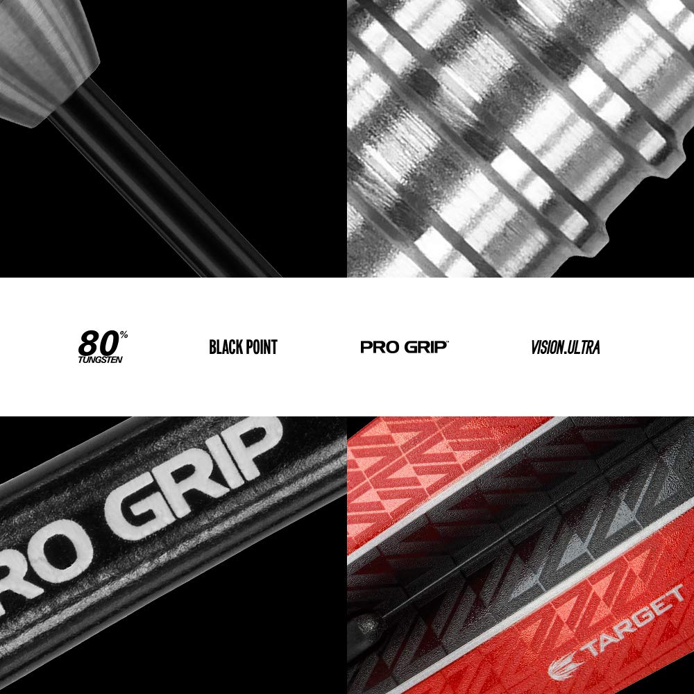 Target Darts Vapor 8 Titanium Nitride 80% Tungsten Steel Tip Darts Set