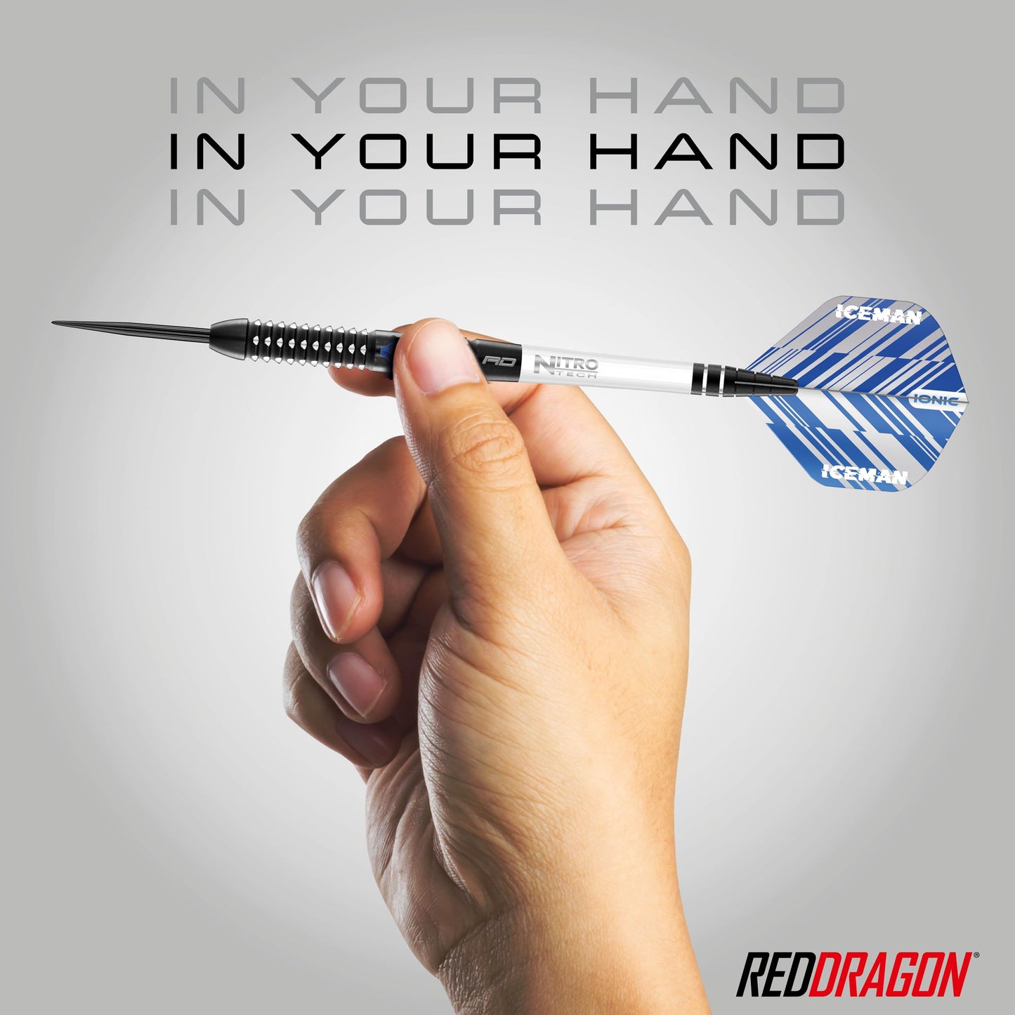 RED DRAGON Gerwyn Price Blue Ice SE - Tungsten Professional Darts Set with Flights and Nitrotech Shafts (Stems)